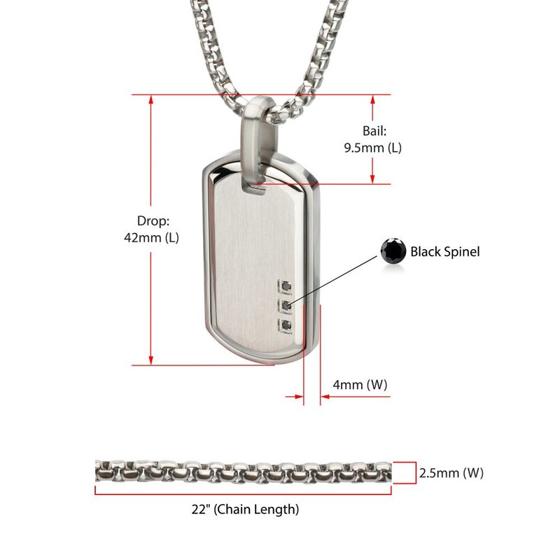 INOX Jewelry Satin Finish Frame Inlay Stainless Steel Identity Tag