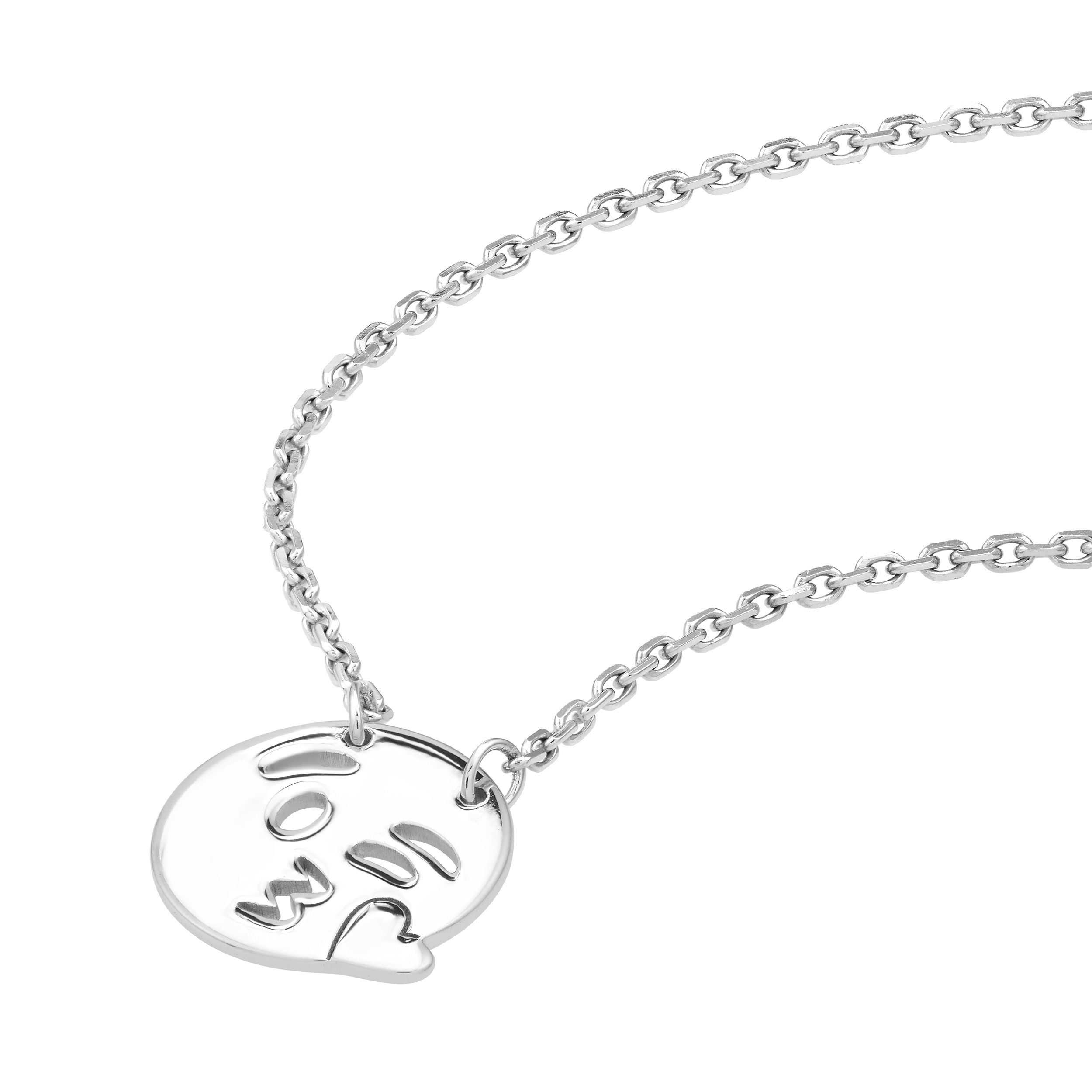 Midas Chain Sterling Silver Emoji Blowing a Kiss Adjustable