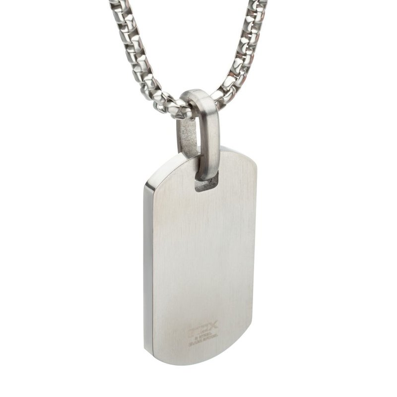 INOX Jewelry Satin Finish Frame Inlay Stainless Steel Identity Tag