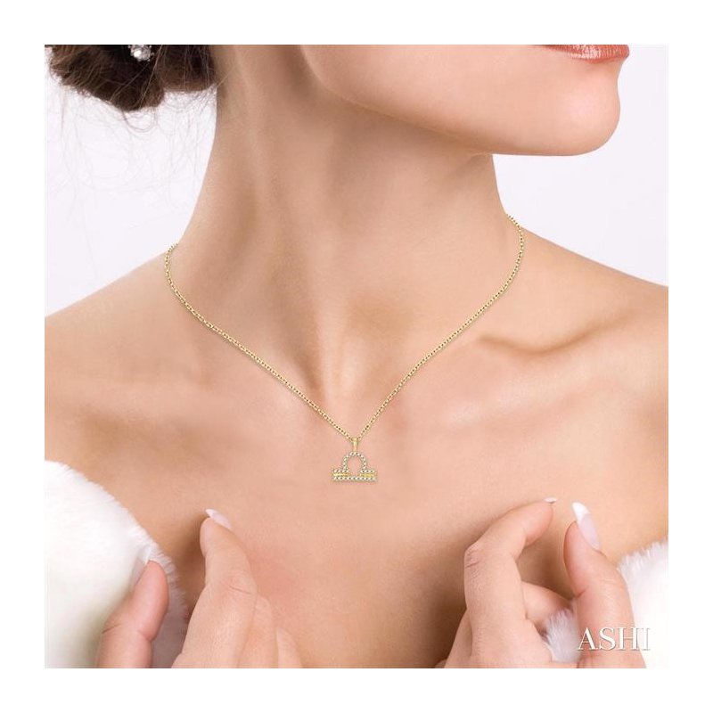 ASHI Libra Zodiac Diamond Pendant 635Y8NSFSPDYG-LIBR
