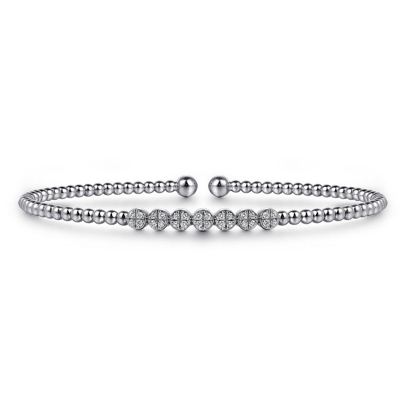 Gabriel & Co. 14K White Gold Bujukan Bead Cuff Bracelet with