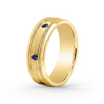 Kirk Kara 18K Yellow Gold Engraved Elegant Mens Wedding Band 7mm