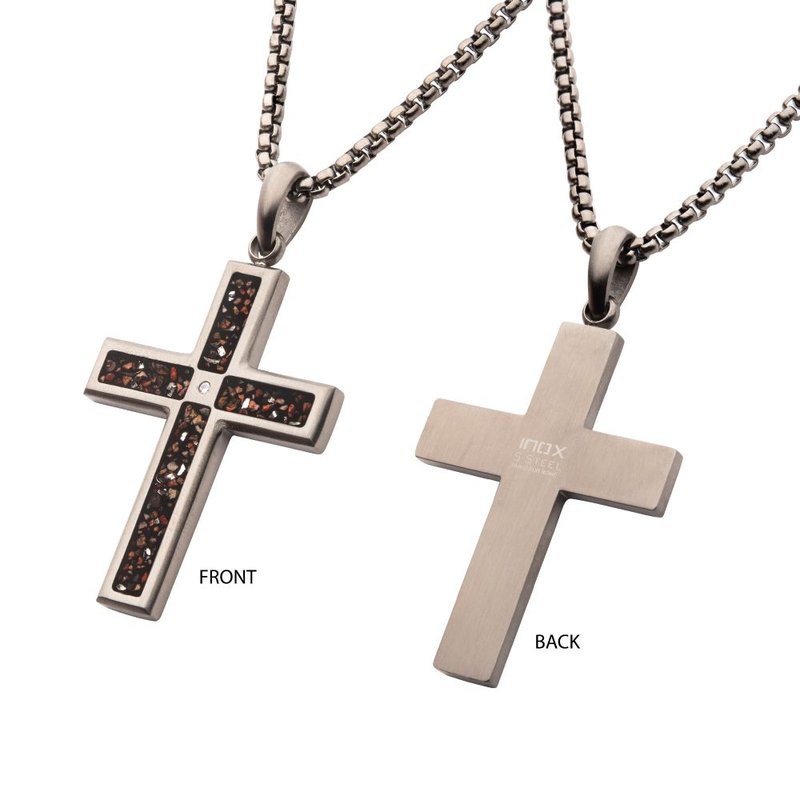 INOX Jewelry Gun Metal IP Steel Matte Finish Black Dinosaur Bone