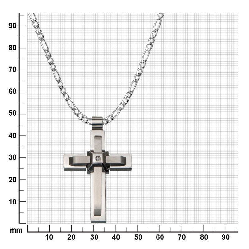 INOX Jewelry Two Layer Cross with X in the Middle Pendant