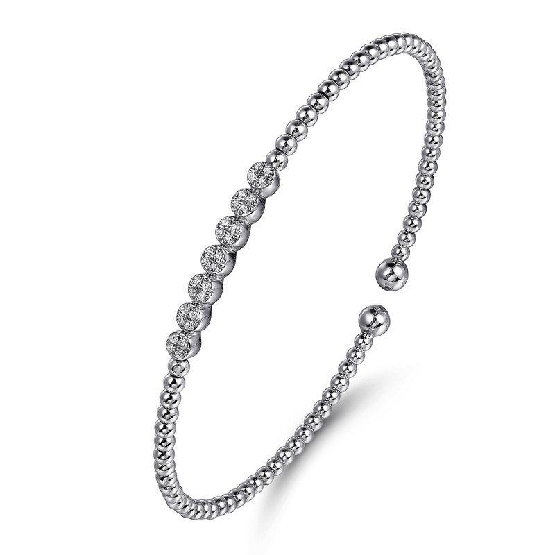 Gabriel & Co. 14K White Gold Bujukan Bead Cuff Bracelet with
