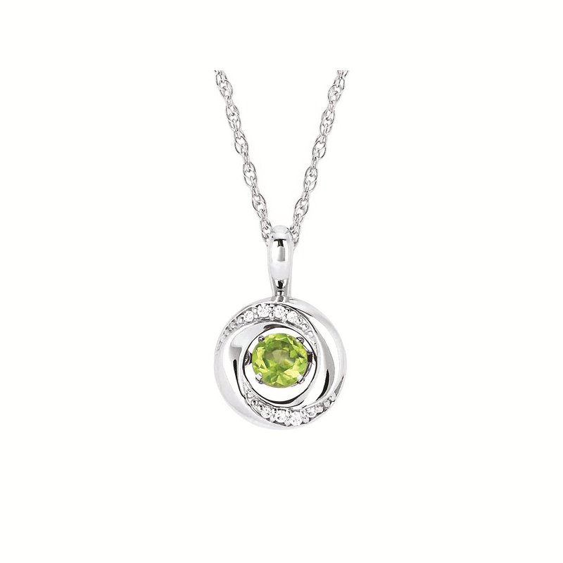 Sterling Silver Peridot & .08 CTW Diamond 18 Sterling Silver Peridot & .08 CTW Diamond 18
