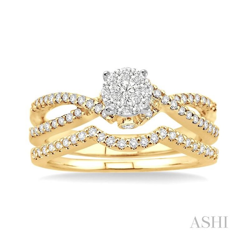 ASHI Round Shape Lovebright Diamond Wedding Set 15273CGFHYG