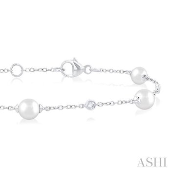★tow tow archive★ Boys Pearl Bracelet Black White TBH12ABT Mikimoto Akoya Cultured Pearl Bracelet with Diamond