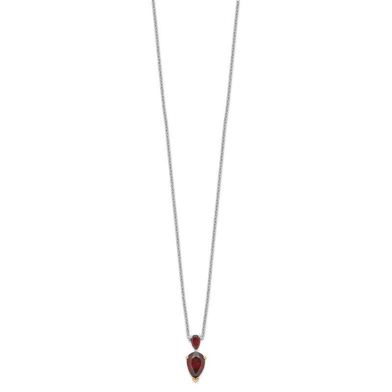 Garnet buy Pendant Sterling Silver and Gold Plated Shey Couture Pendant 18 