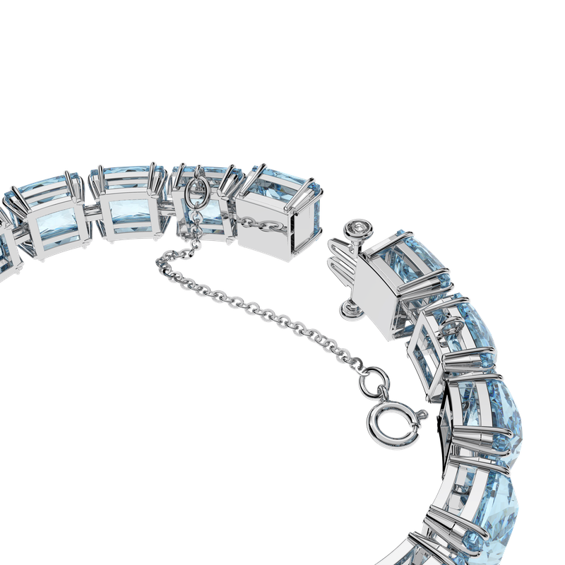 Millenia bracelet, Square cut, Medium, Blue, Rhodium plated Millenia bracelet, Square cut, Medium, Blue, Rhodium plated