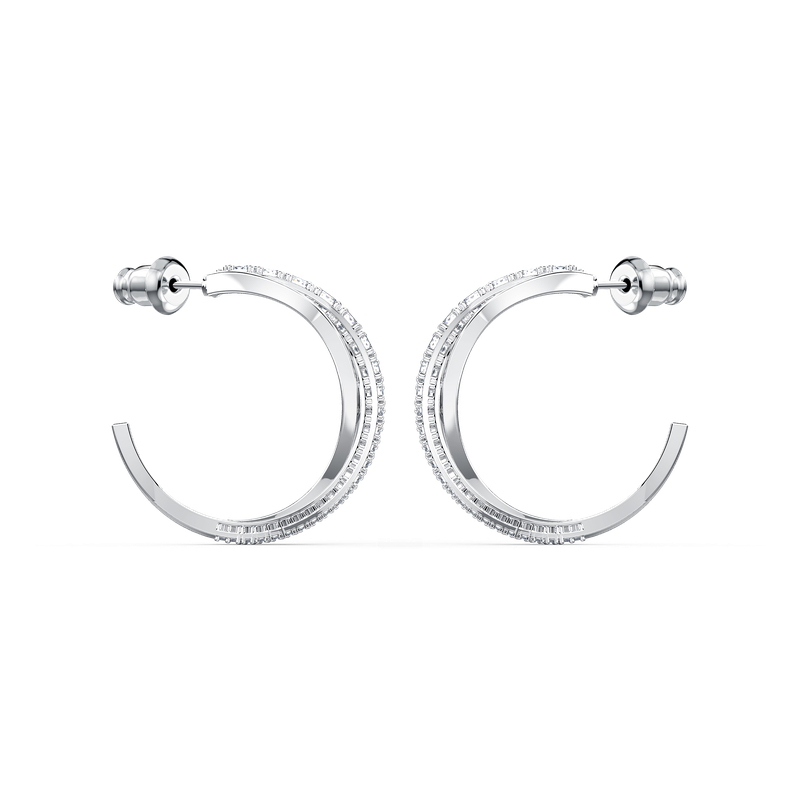 Twist hoop earrings White Rhodium plated