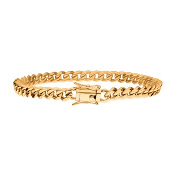 INOX Jewelry 6mm 18Kt Gold IP Miami Cuban Chain Bracelet