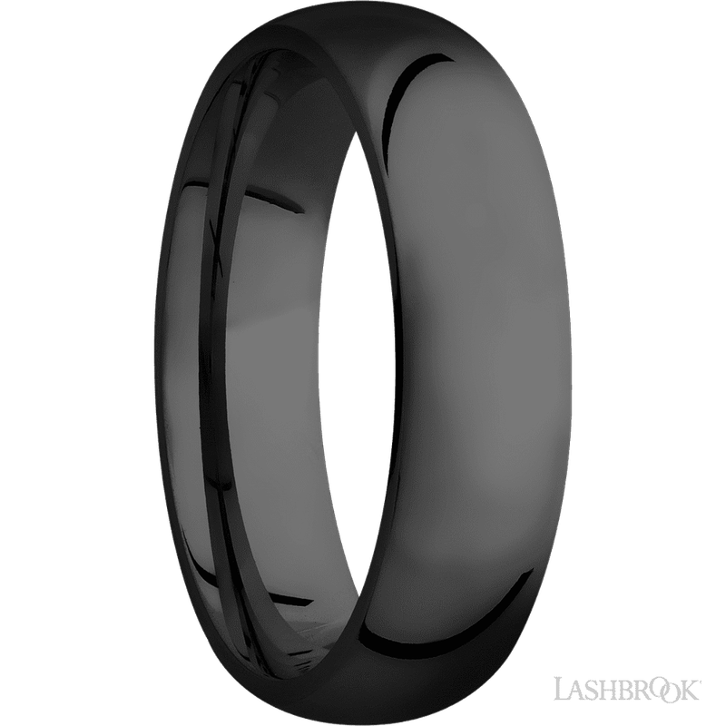 Lashbrook Designs 6 mm wide Domed Zirconium band. Z6D