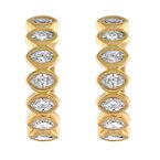 Shefi Diamonds 14K Yellow Gold Horizontal Bezel Set Marquise Cut Hoops Diamond Earrings 0.98 Ctw 7676801D