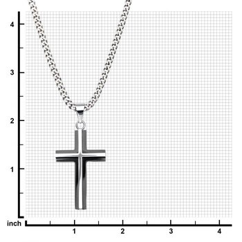 INOX Jewelry Black IP & Stainless Steel Cross Pendant with