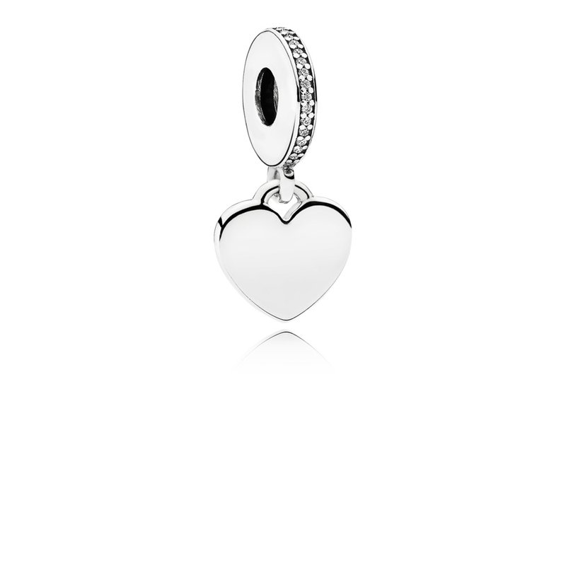 PANDORA Heart silver dangle with clear cubic zirconia 792017CZ