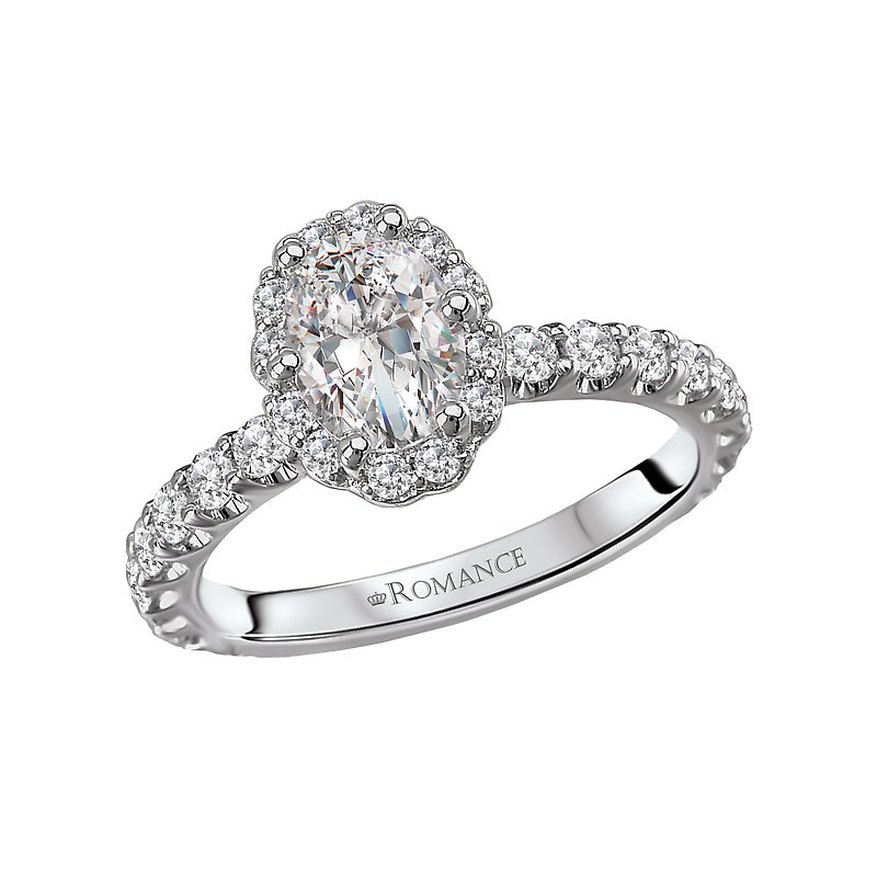 Halo Semi Mount Diamond and Gemstone Ring