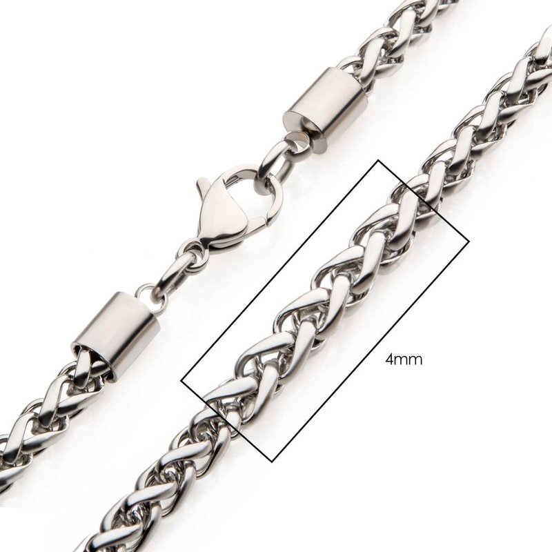 C*o様 grounds JEWELRY HANKIE STEEL INOX Jewelry 4mm Steel Wheat Chain Necklace NSTC1404 - Delores