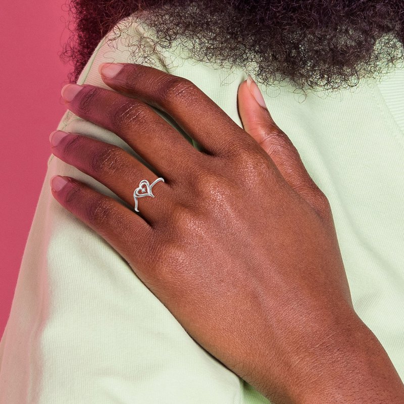 14k White Gold AA Diamond Heart Ring 14k White Gold AA Diamond Heart Ring