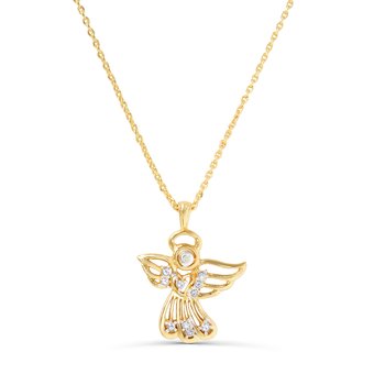 Angel with Diamond and Crystal Accents Pendant S618-SN0085