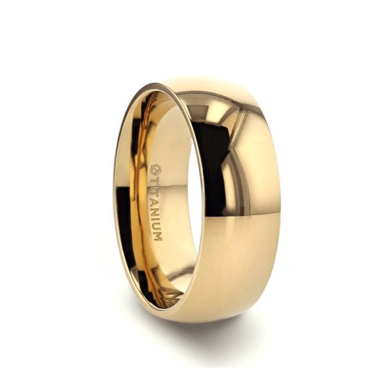 Thorsten VANNA Traditional Domed Gold Plated Titanium Wedding Ring - 8mm Thorsten VANNA Traditional Domed Gold Plated Titanium Wedding Ring - 8mm