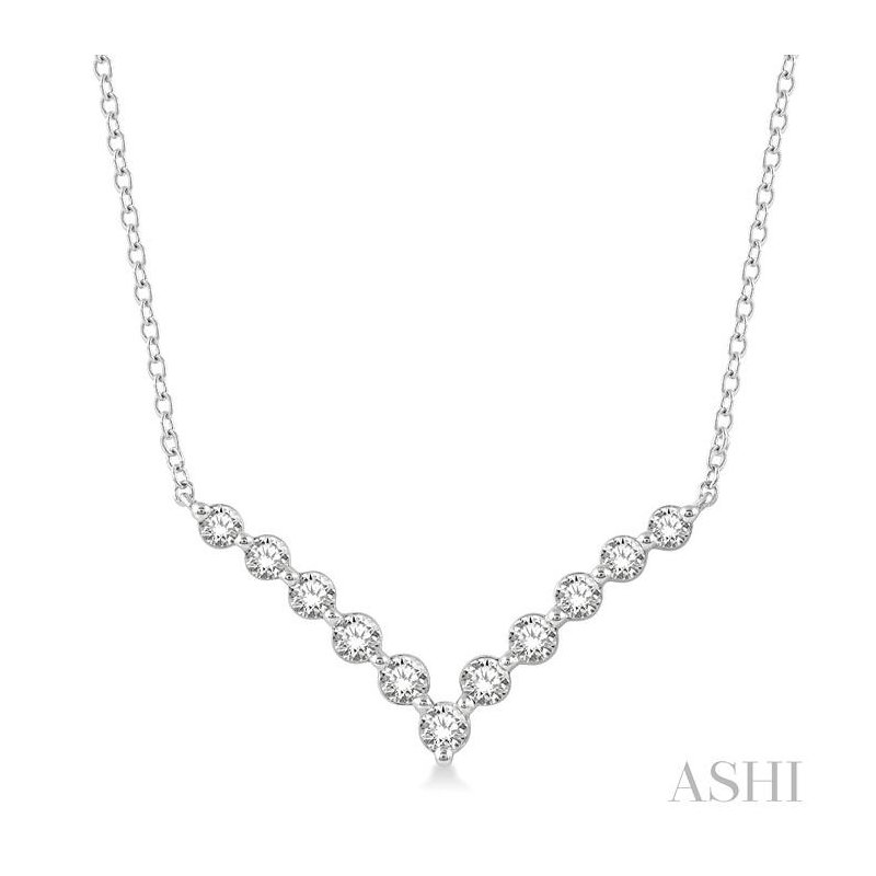 ASHI Chevron Diamond Necklace 996JHPJFGNKWG - Pattons Jewelry