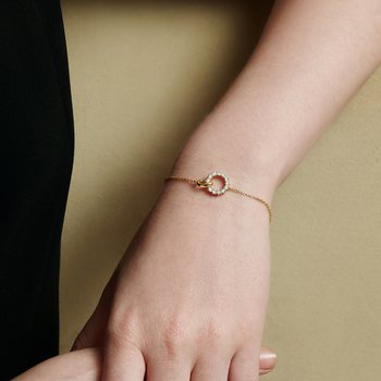 ANIA HAIE Gold Interlinked Circles Pavé Bracelet B056-01G