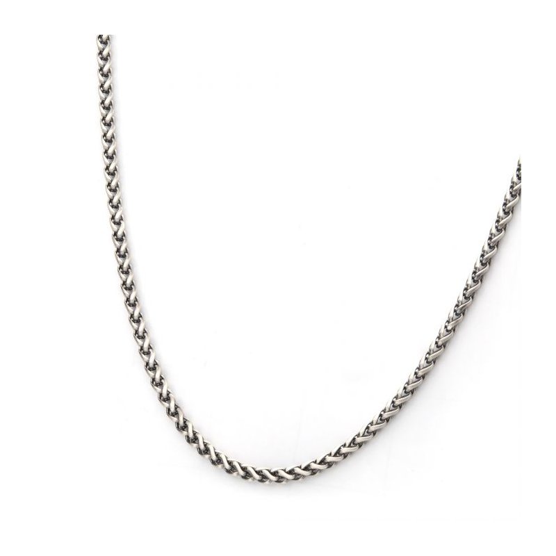 INOX Jewelry 4mm 925 Italy Silver Black Rhodium Plated Brushed