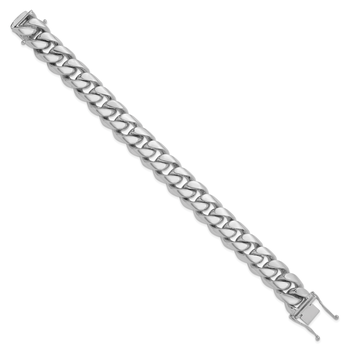 Men's 8.5mm Flat Curb Chain Bracelet - 14k Yellow Gold Plated, Solid Brass, 7 Inch Length - View #8