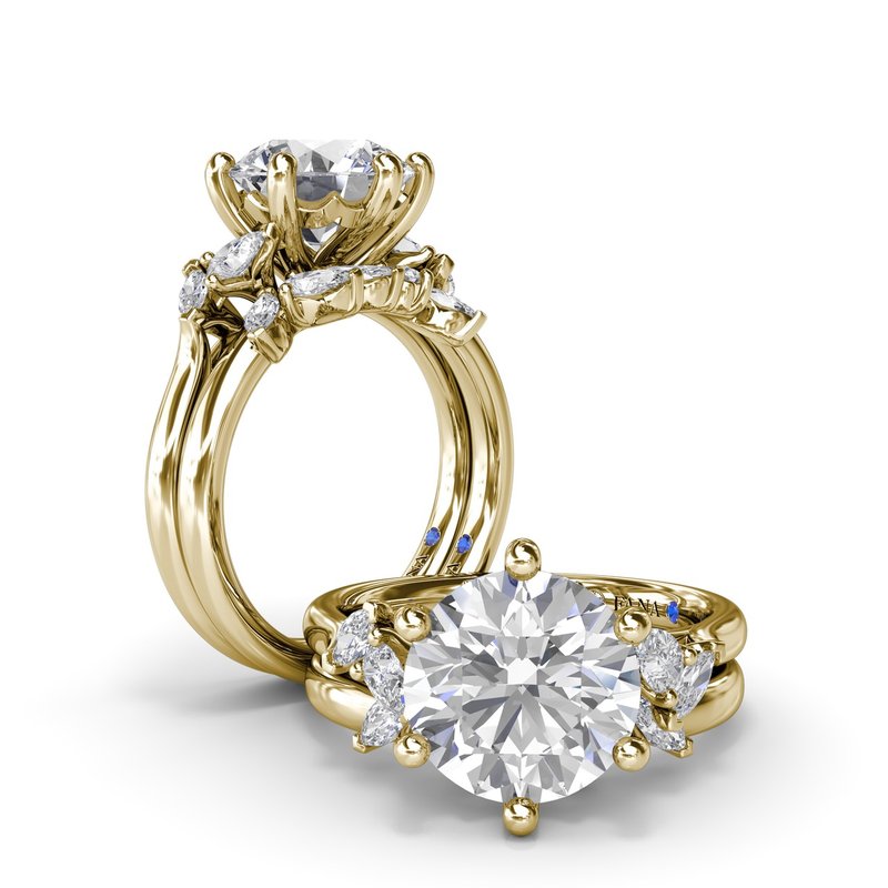 Vine-Inspired Split Round Diamond Engagement Ring S4413 - Fana