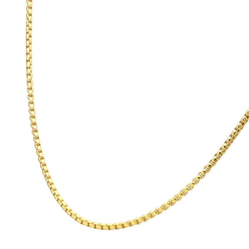 3mm 18Kt Gold IP Titanium Box Chain Necklace TIGNKCHN1303-18