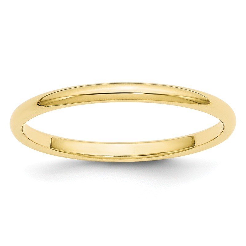 10k Yellow Gold 2mm Half Round Band 10k Yellow Gold 2mm Half Round Band