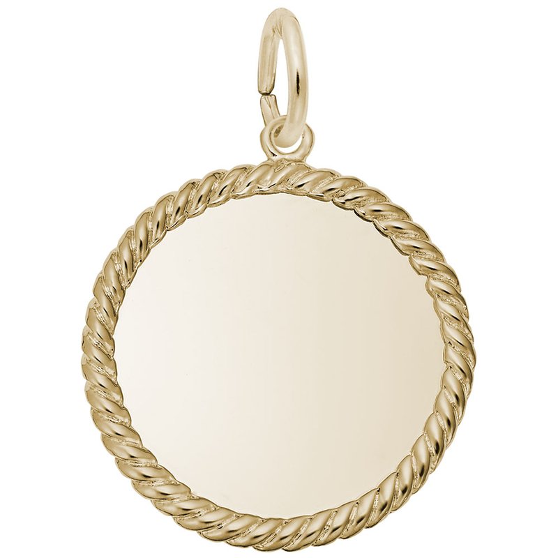 Rembrandt Bowling Oval Disc Charm with Lobster Clasp, 14K Yellow Gold並行輸入品 Rembrandt Charms ROPE DISC 8179-rope-disc - McGuire\u0027s Jewelers