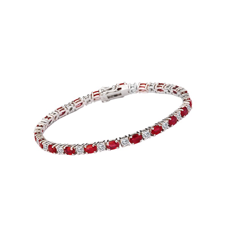 Diamond and Ruby Tennis Bracelet 130472-7WDR - Romance