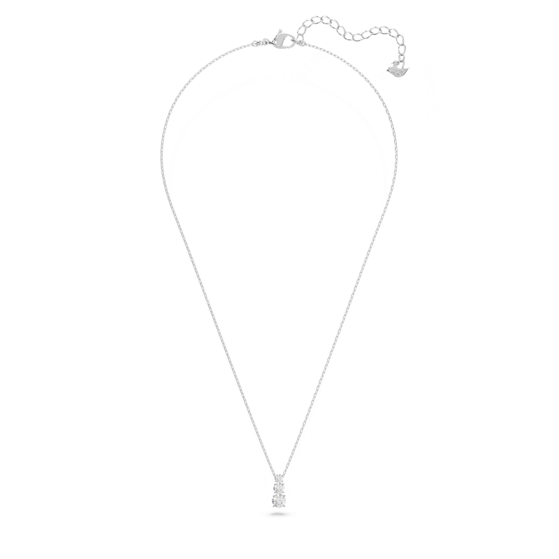 Swarovski Stilla Attract pendant, Round cut, White, Rhodium