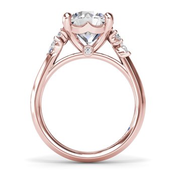 Marquise and Pear Side Stone Diamond Engagement Ring S4405