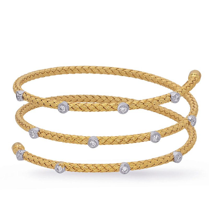 S. Kashi White Gold Bangle Italian Made B4452YG - The
