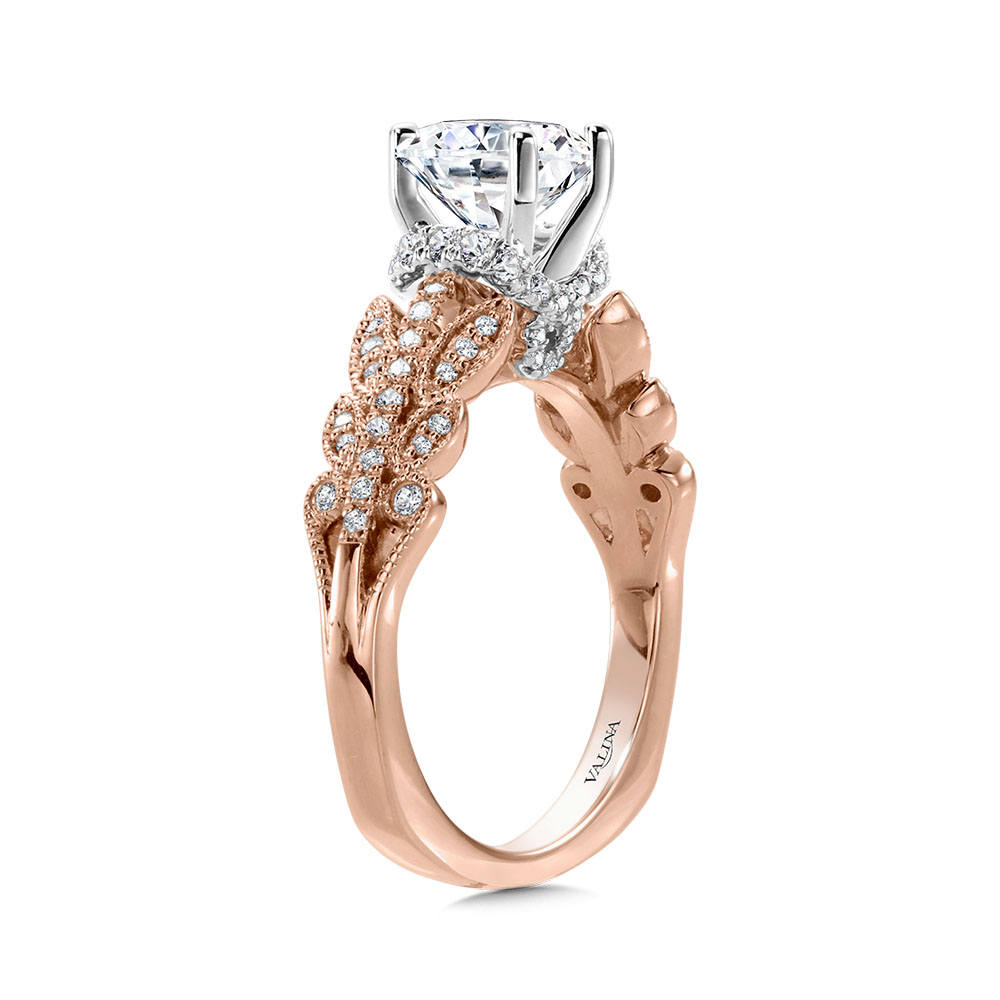 Valina Floral-Inspired, Milgrain-Beaded, Hidden Accents Diamond