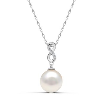 10K White Gold Freshwater Cultured Pearl and Diamond 0.020cts Pendant P13543PL6W0