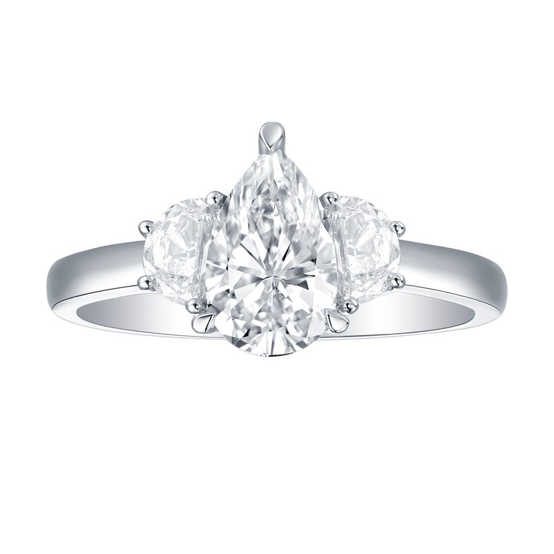 Smiling Rocks Lab Grown Diamond Three Stone Ring SRR-01625WHT