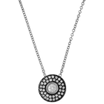 Swarovski Latisha Flower Pendant, Black, Rose-gold tone
