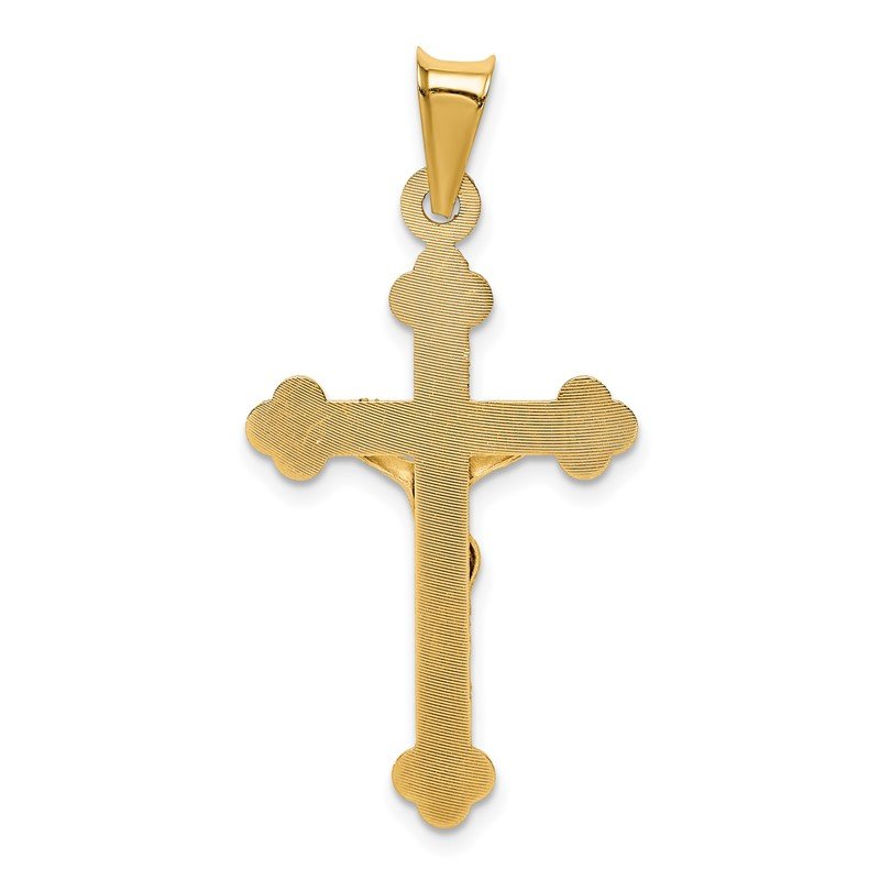 Quality Gold 14k Polished Satin and D/C Crucifix Pendant