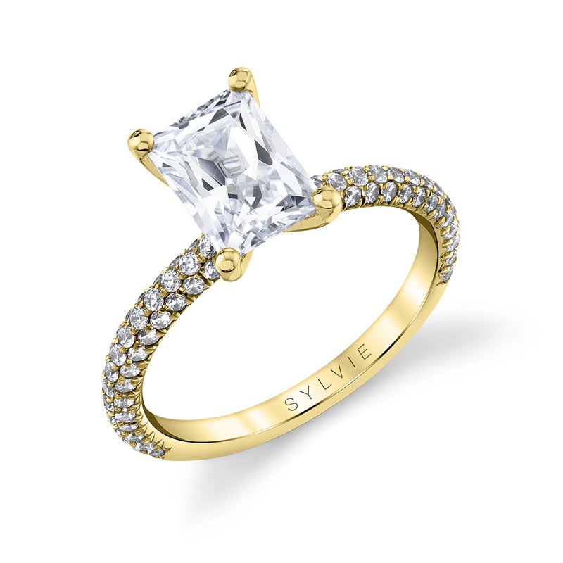 Classic pave engagement ring sales