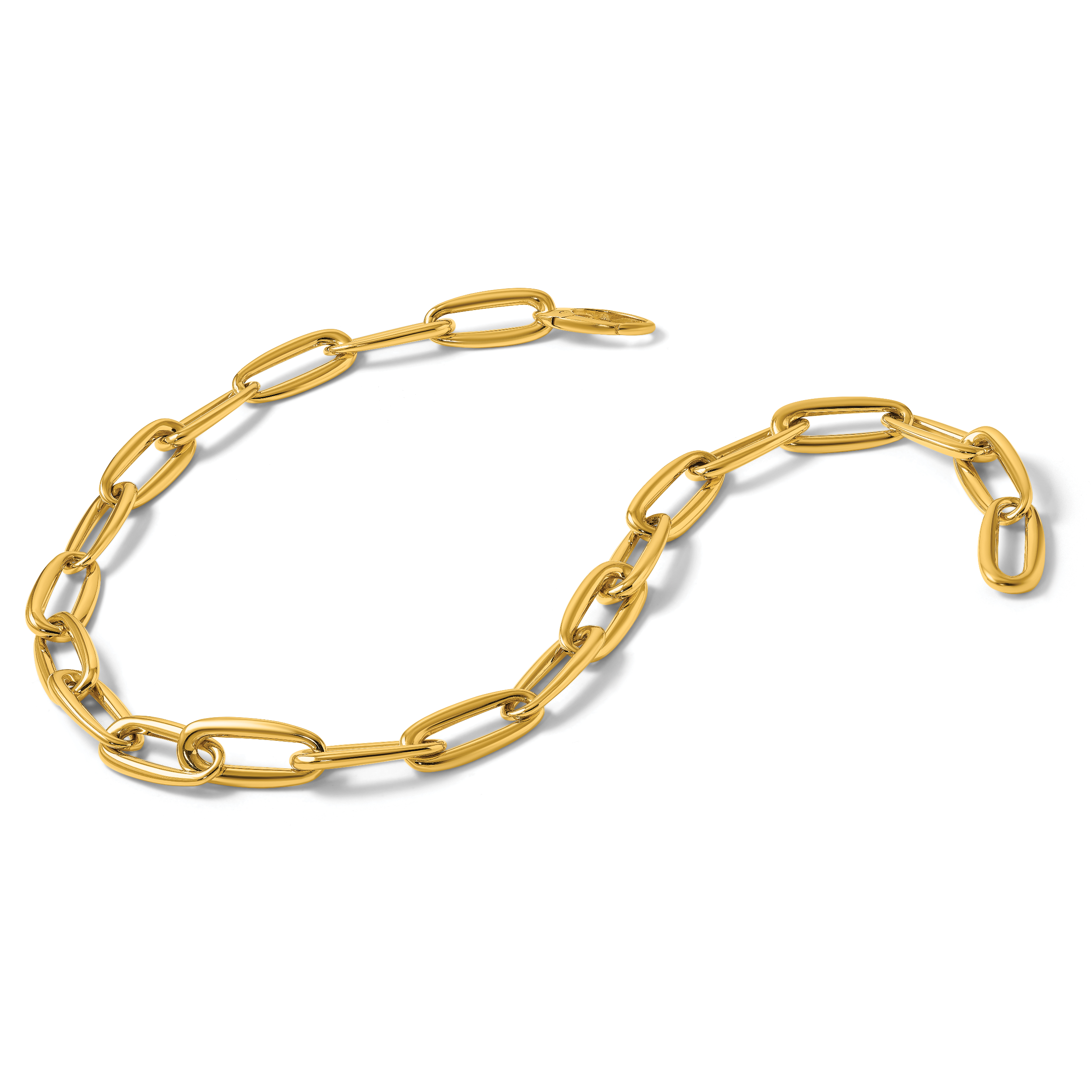 Herco 18K Polished 11.3mm Elongated Oval Link 18 Inch Necklace