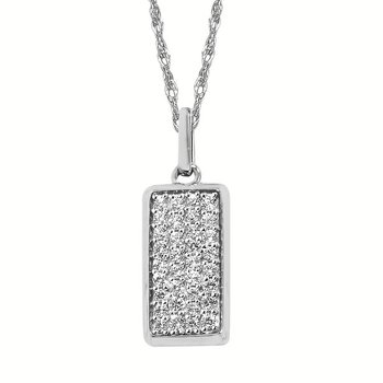 SWAROVSKI｜ (Una Pendant (5599177)) Una pendant, Octagon cut, White, Rhodium plated 5599177