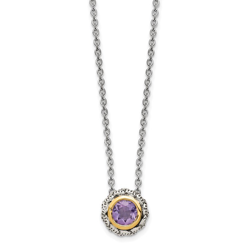 Shey Couture Sterling Silver with 14K Accent Amethyst and Pink Quartz Necklace