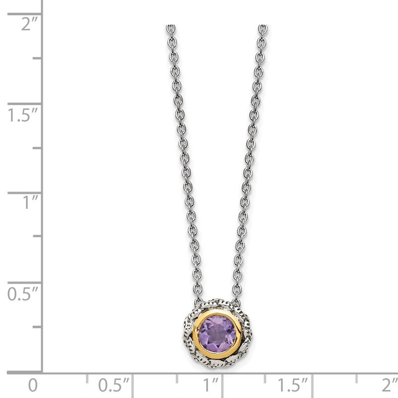Shey Couture Sterling Silver with 14K Accent Amethyst and Pink Quartz Necklace