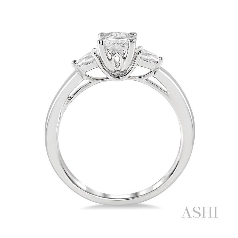 ASHI Oval Shape Semi-Mount Diamond Engagement Ring
