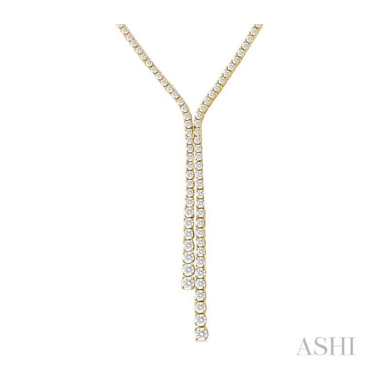 14K White Gold Diamond Lariat Necklace