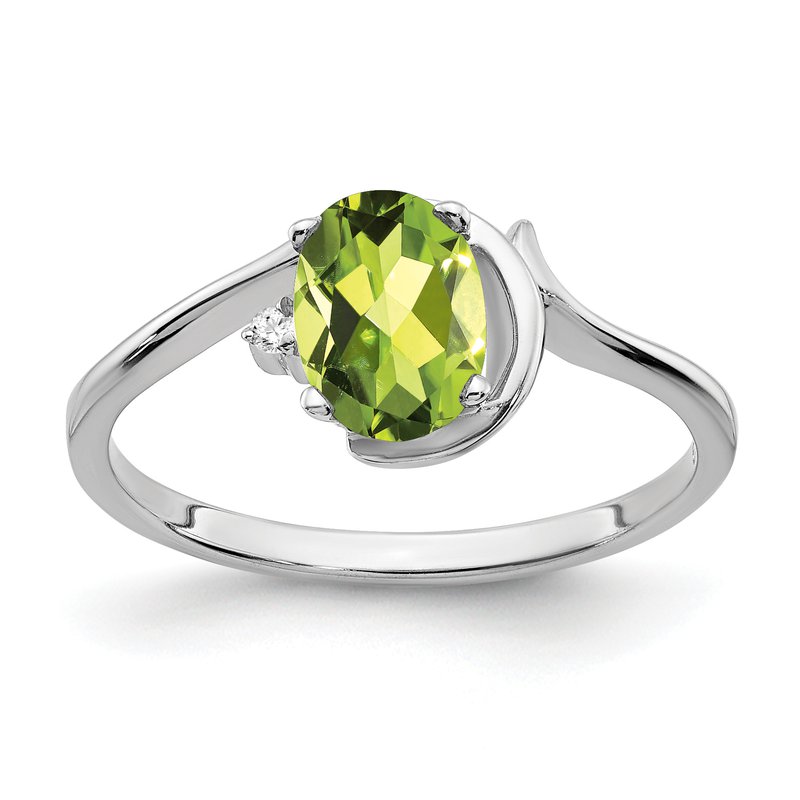 Ｋ１８Ｐt900メノーカメオ　 ポーリー作　２ウェイ Quality Gold 14k White Gold 7x5mm Oval Peridot A Diamond